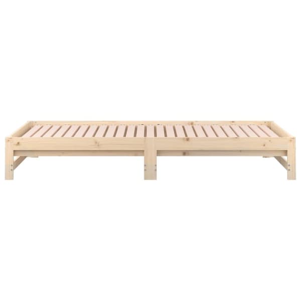 vidaXL Utdragbar dagbädd 2x(80x200) cm massiv furu