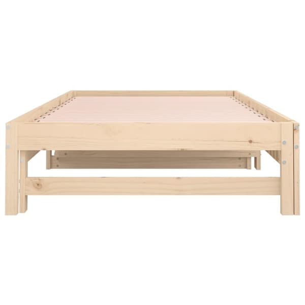 vidaXL Utdragbar dagbädd 2x(80x200) cm massiv furu