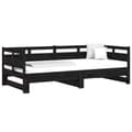 Miniatyrbillede 4 af 11: vidaXL daybed med udtræk 2x(90x190) cm massivt fyrretræ sort