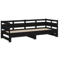 Miniatyrbillede 7 af 11: vidaXL daybed med udtræk 2x(90x190) cm massivt fyrretræ sort