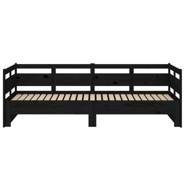 vidaXL daybed med udtræk 2x(90x190) cm massivt fyrretræ sort