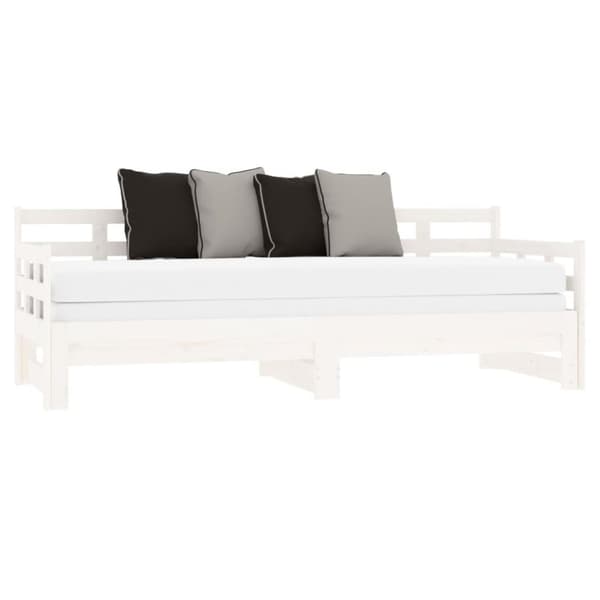 vidaXL Sohvasänky ulosvedettävä valkoinen täysi mänty 2x (80x200) cm