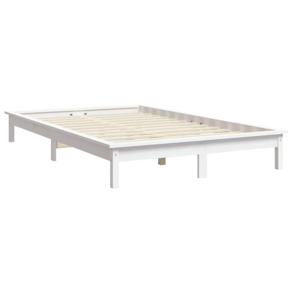 vidaXL sengeramme 160x200 cm massivt fyrretræ hvid