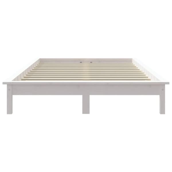 vidaXL sengeramme 160x200 cm massivt fyrretræ hvid
