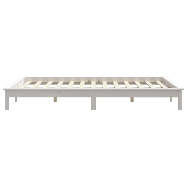 vidaXL sengeramme 160x200 cm massivt fyrretræ hvid