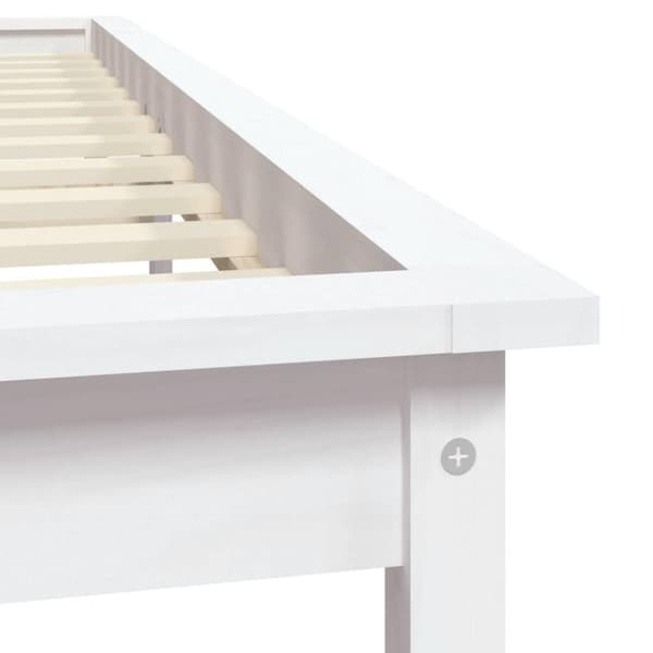 vidaXL sengeramme 160x200 cm massivt fyrretræ hvid