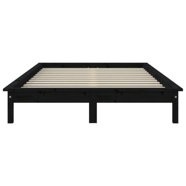 vidaXL sengeramme 160x200 cm massivt fyrretræ sort