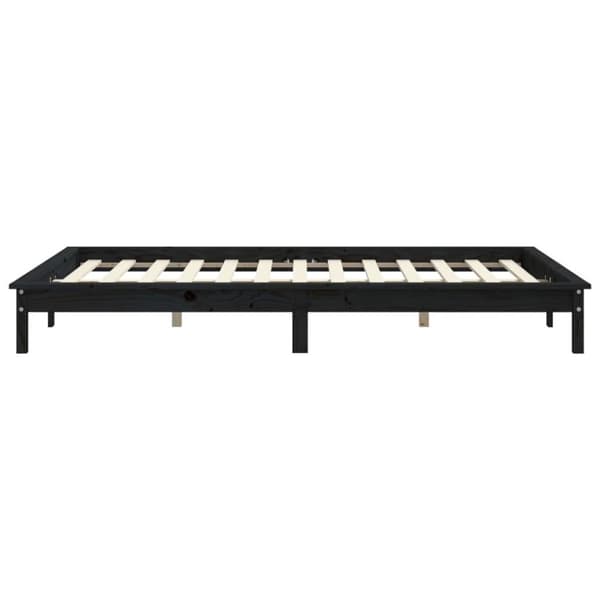 vidaXL sengeramme 160x200 cm massivt fyrretræ sort