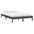 Pikkukuva 4 / 10: vidaXL Sängynrunko harmaa 200x200 cm täysi mänty