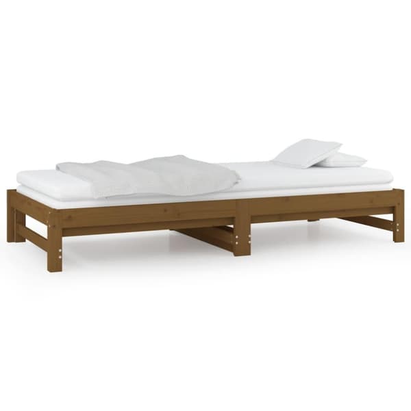vidaXL Sohvasänky ulosvedettävä hunajanrusk 2x (90x200) cm täysi mänty
