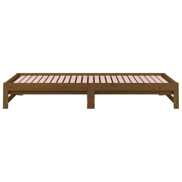 vidaXL Sohvasänky ulosvedettävä hunajanrusk 2x (90x200) cm täysi mänty