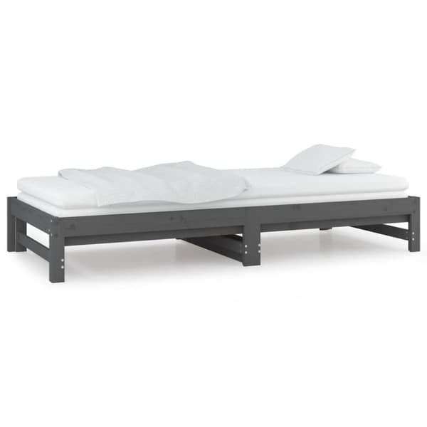 vidaXL Sohvasänky ulosvedettävä harmaa 2x (90x200) cm täysi mänty