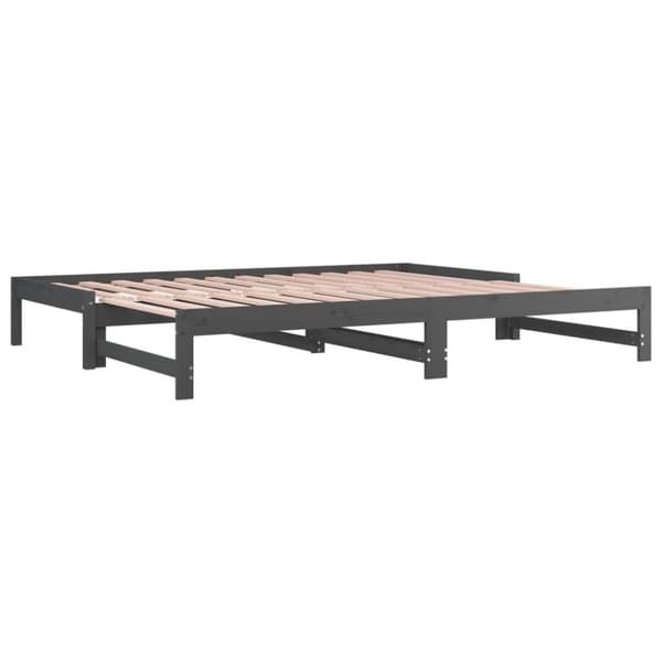 vidaXL Sohvasänky ulosvedettävä harmaa 2x (90x200) cm täysi mänty