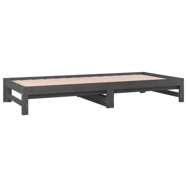 vidaXL Sohvasänky ulosvedettävä harmaa 2x (90x200) cm täysi mänty