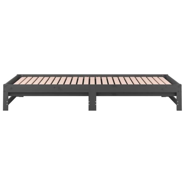 vidaXL Sohvasänky ulosvedettävä harmaa 2x (90x200) cm täysi mänty