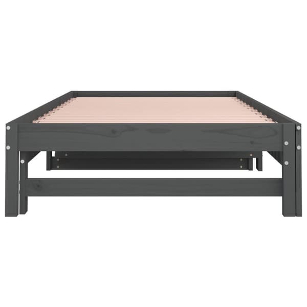 vidaXL Sohvasänky ulosvedettävä harmaa 2x (90x200) cm täysi mänty