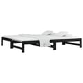 Miniatyrbillede 3 af 11: vidaXL daybed med udtræk 2x(90x200) cm massivt fyrretræ sort