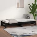Miniatyrbillede 4 af 11: vidaXL daybed med udtræk 2x(90x200) cm massivt fyrretræ sort