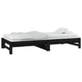 Miniatyrbillede 7 af 11: vidaXL daybed med udtræk 2x(90x200) cm massivt fyrretræ sort