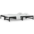 Miniatyrbillede 1 af 11: vidaXL daybed med udtræk 2x(90x200) cm massivt fyrretræ sort