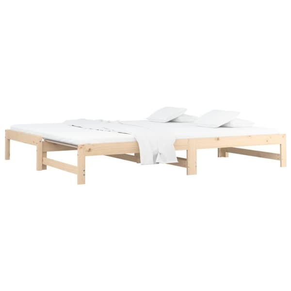 vidaXL daybed med udtræk 2x(80x200) cm massivt fyrretræ