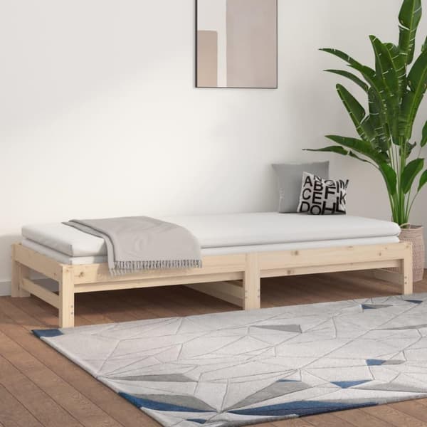 vidaXL daybed med udtræk 2x(80x200) cm massivt fyrretræ