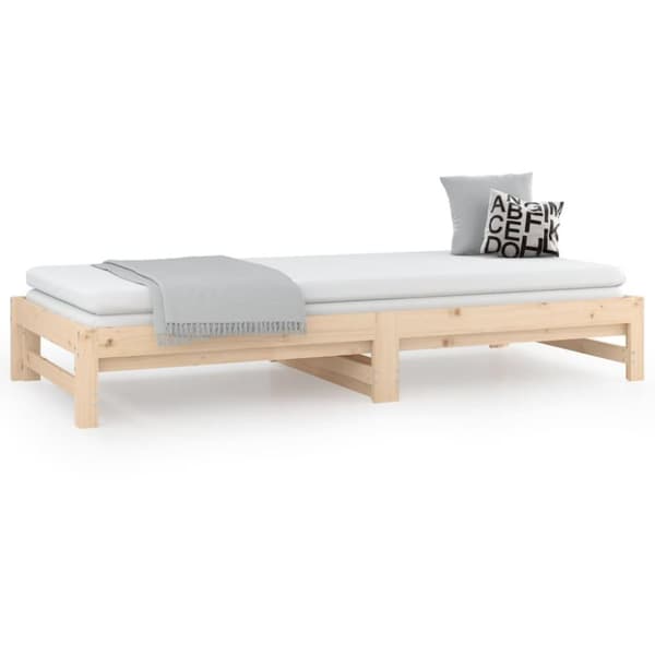 vidaXL daybed med udtræk 2x(80x200) cm massivt fyrretræ