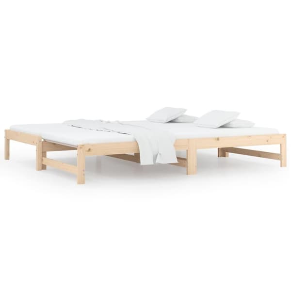 vidaXL daybed med udtræk 2x(80x200) cm massivt fyrretræ