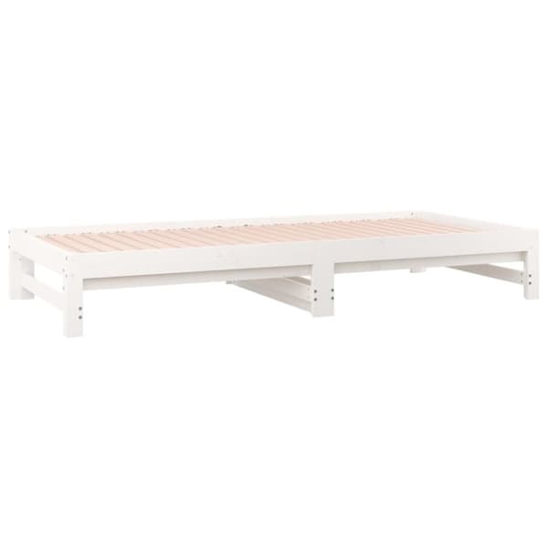 vidaXL Sohvasänky ulosvedettävä valkoinen 2x (90x200) cm täysi mänty