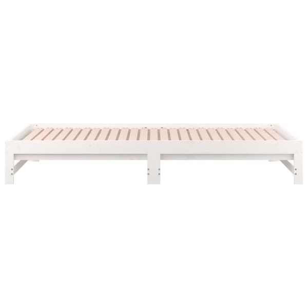 vidaXL Sohvasänky ulosvedettävä valkoinen 2x (90x200) cm täysi mänty