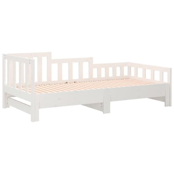 vidaXL daybed med udtræk 2x(90x200) cm massivt fyrretræ hvid