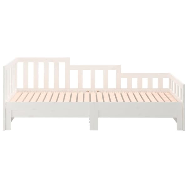 vidaXL daybed med udtræk 2x(90x200) cm massivt fyrretræ hvid