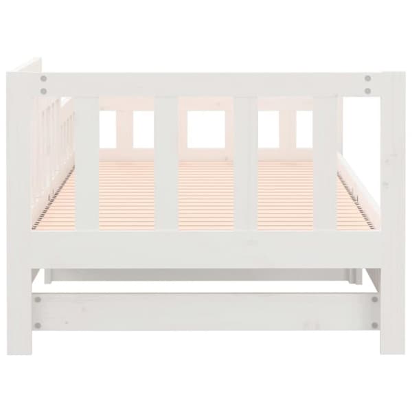 vidaXL daybed med udtræk 2x(90x200) cm massivt fyrretræ hvid