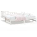 Miniatyrbillede 1 af 11: vidaXL daybed med udtræk 2x(90x200) cm massivt fyrretræ hvid
