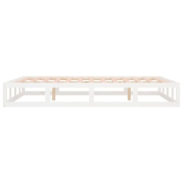 vidaXL sengeramme 140x190 cm massivt træ hvid