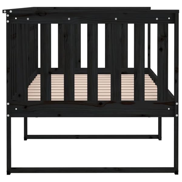vidaXL daybed 90x190 cm massivt fyrretræ sort
