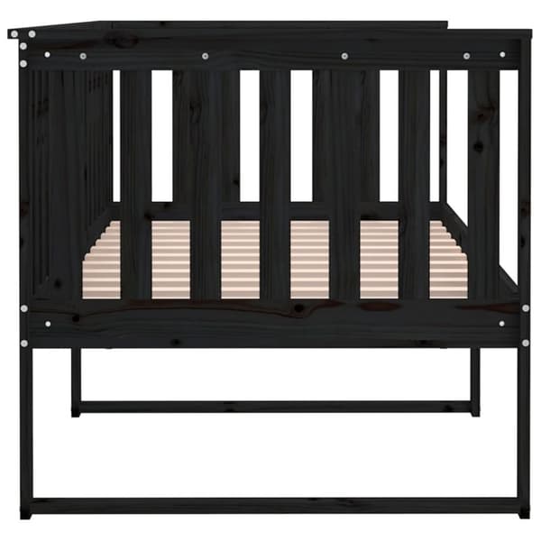 vidaXL daybed 90x190 cm massivt fyrretræ sort