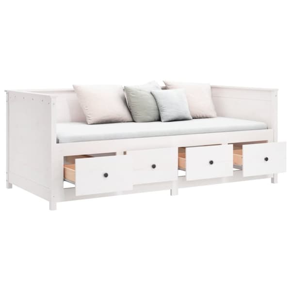 vidaXL daybed uden madras 80x200 cm massivt fyrretræ hvid