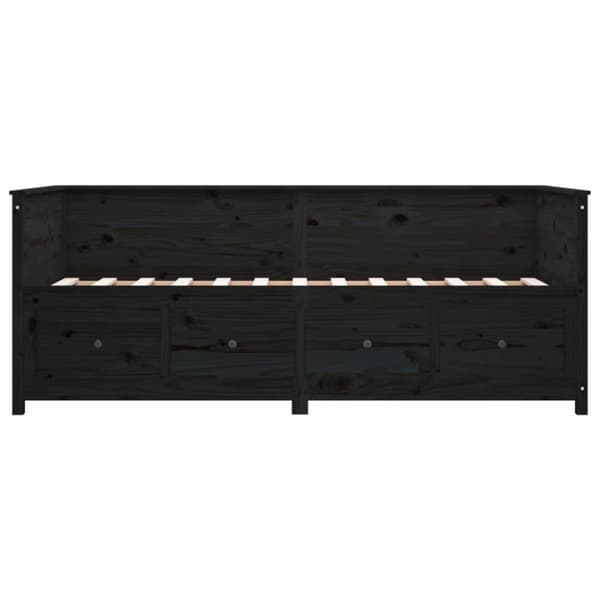vidaXL Sohvasänky musta 75x190 cm täysi mänty