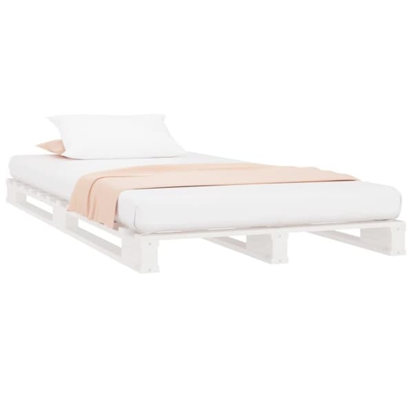 vidaXL palleseng 90x200 cm massivt fyrretræ hvid
