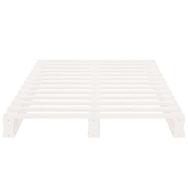 vidaXL palleseng 90x200 cm massivt fyrretræ hvid