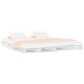 Miniatyrbillede 1 af 9: vidaXL palleseng 150x200 cm kingsize massivt fyrretræ hvid