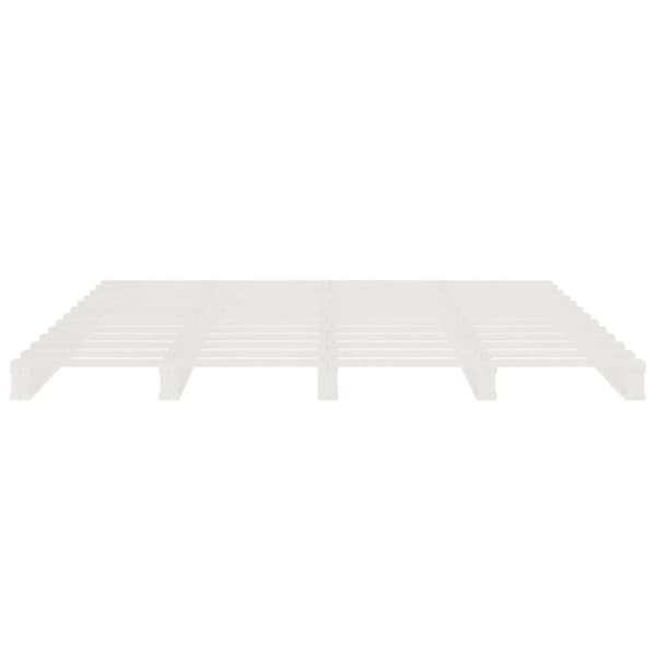 vidaXL palleseng 180x200 cm Super King massivt fyrretræ hvid