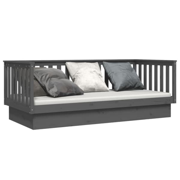 vidaXL daybed 90x200 cm massivt fyrretræ grå
