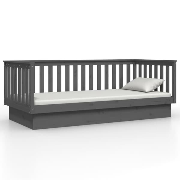 vidaXL daybed 90x200 cm massivt fyrretræ grå