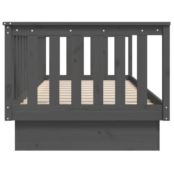 vidaXL daybed 90x200 cm massivt fyrretræ grå