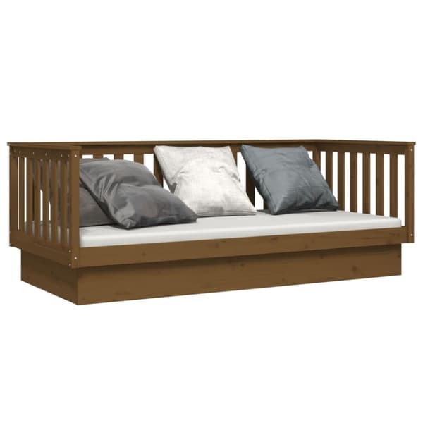 vidaXL daybed 90x200 cm massivt fyrretræ gyldenbrun