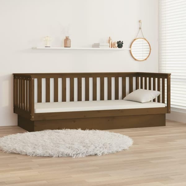 vidaXL daybed 90x200 cm massivt fyrretræ gyldenbrun