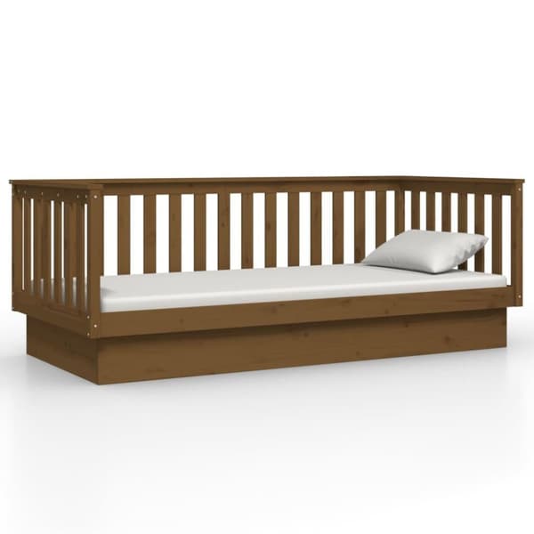 vidaXL daybed 90x200 cm massivt fyrretræ gyldenbrun