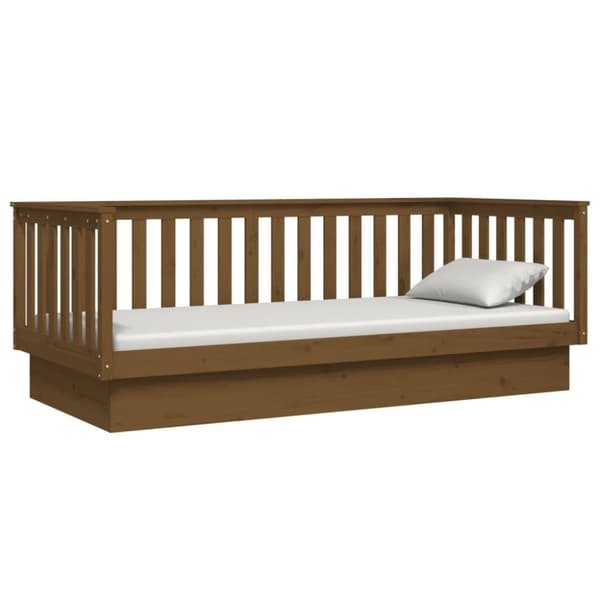 vidaXL daybed 90x200 cm massivt fyrretræ gyldenbrun